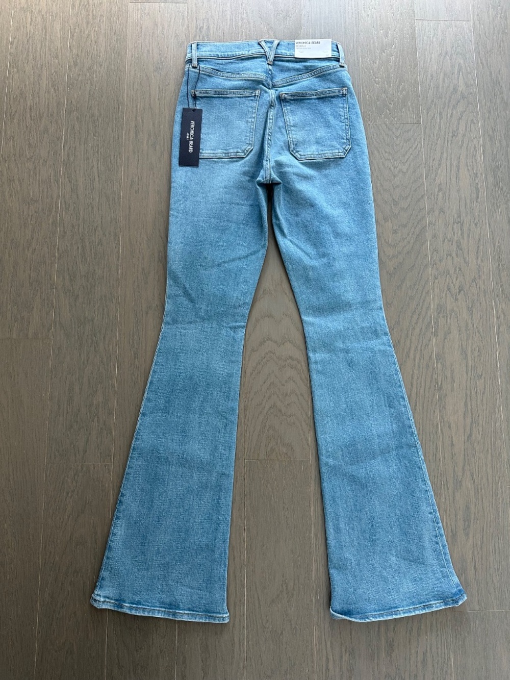 Veronica Beard BEVERLY Patch Pocket Skinny Flare Jeans Silverwood - With tags 25 - Picture 3 of 7